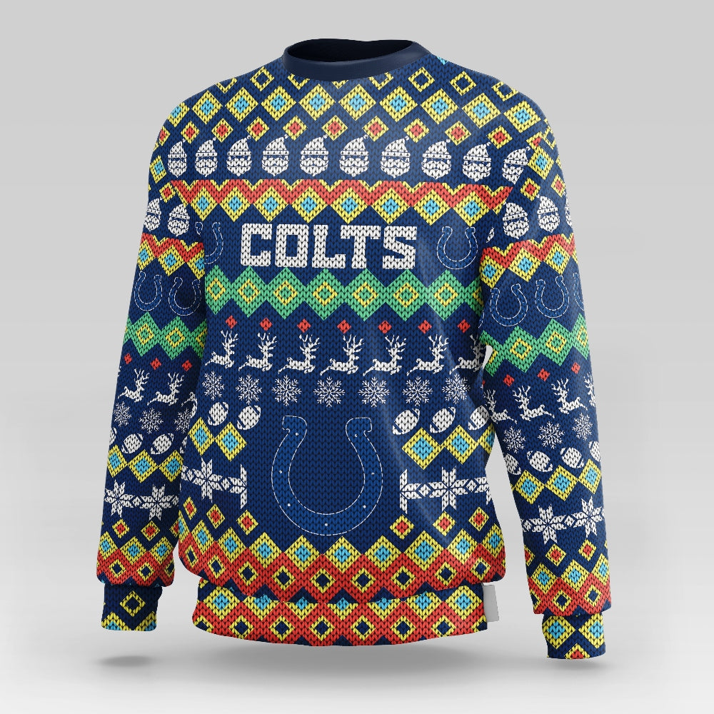 Indianapolis Colts Colorful Christmas Sweatshirt