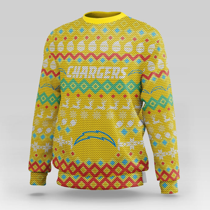 Los Angeles Chargers Colorful Christmas Sweatshirt