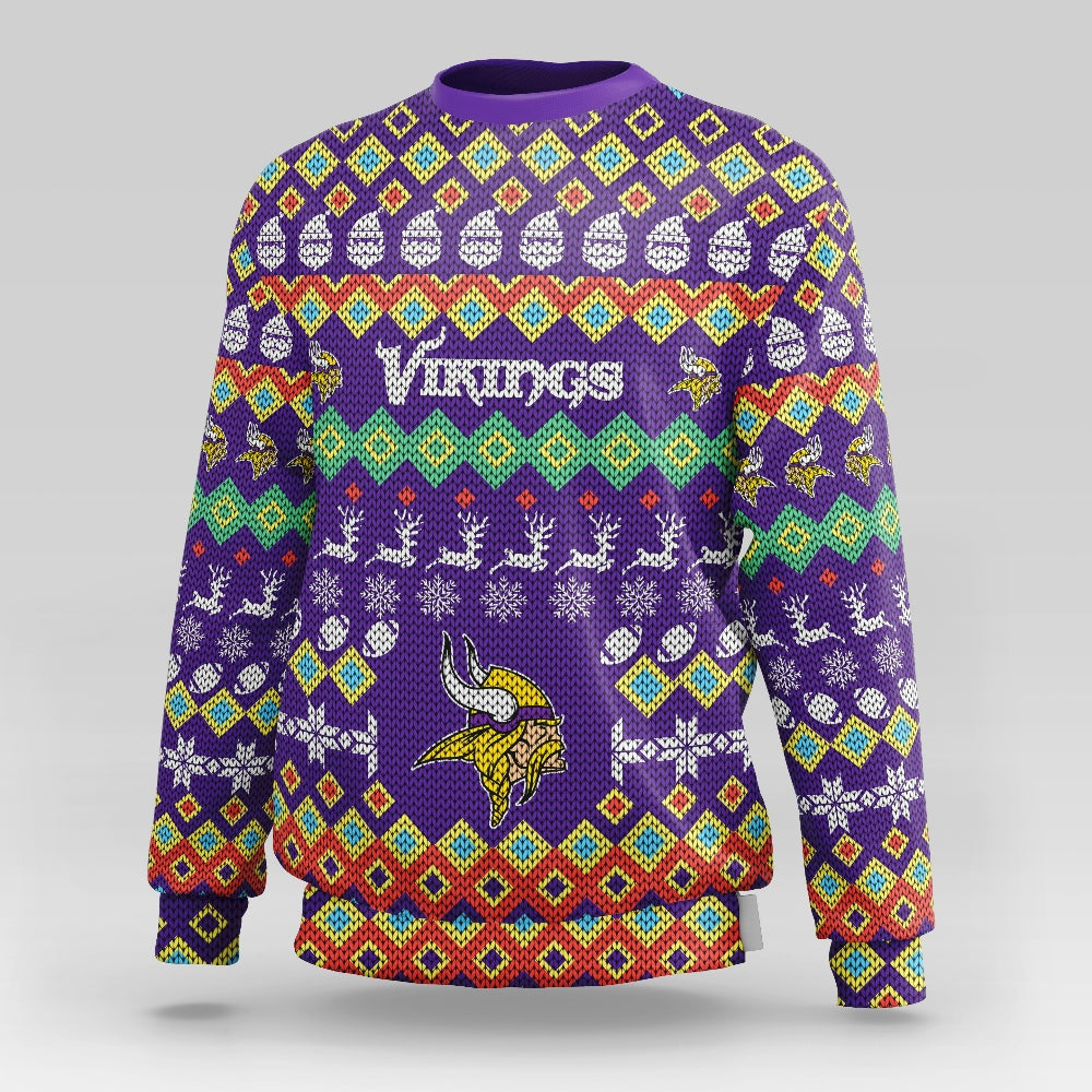 Minnesota Vikings Colorful Christmas Sweatshirt