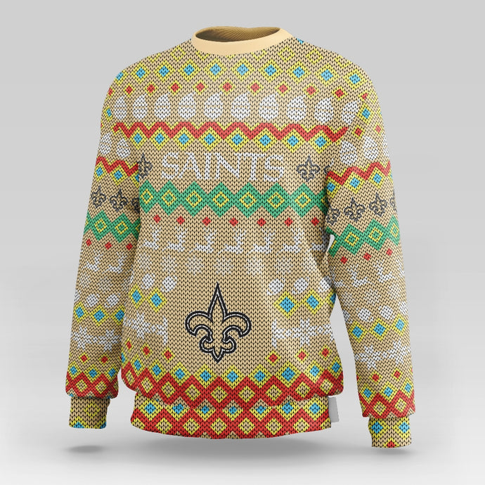 New Orleans Saints Colorful Christmas Sweatshirt