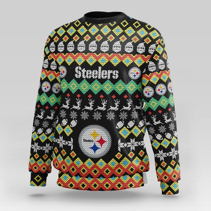 Pittsburgh Steelers Colorful Christmas Sweatshirt