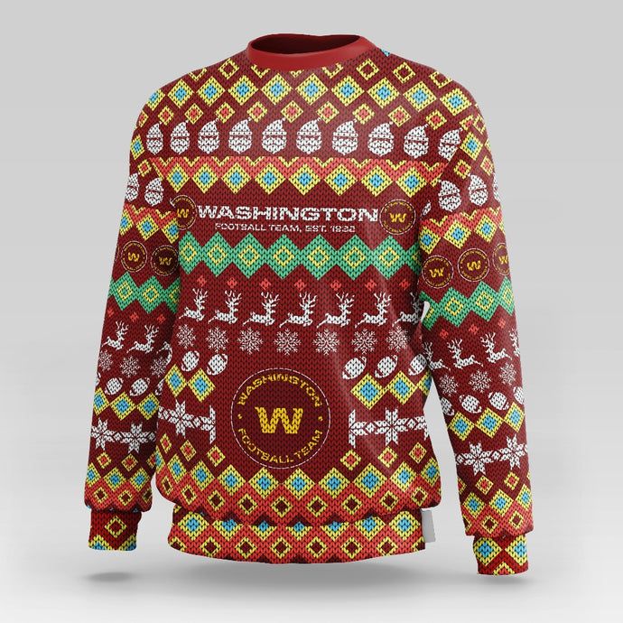 Washington Commanders Colorful Christmas Sweatshirt