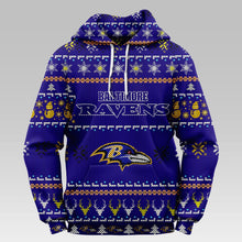 Load image into Gallery viewer, Baltimore Ravens Christmas Hoodie