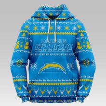 Load image into Gallery viewer, Los Angeles Chargers Christmas Hoodie