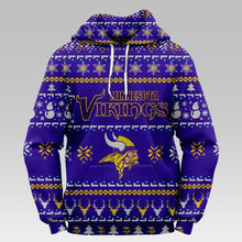 Load image into Gallery viewer, Minnesota Vikings Christmas Hoodie