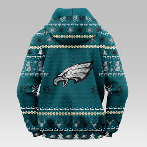 Philadelphia Eagles Christmas Zipper Hoodie