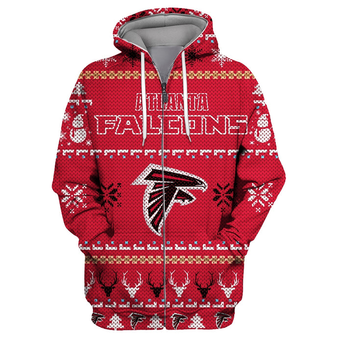 Atlanta Falcons Christmas Zipper Hoodie