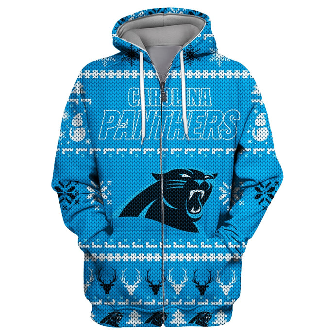 Carolina Panthers Christmas Zipper Hoodie