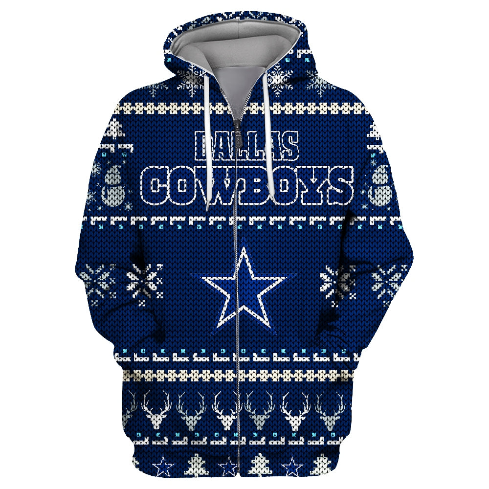 Dallas Cowboys Christmas Zipper Hoodie