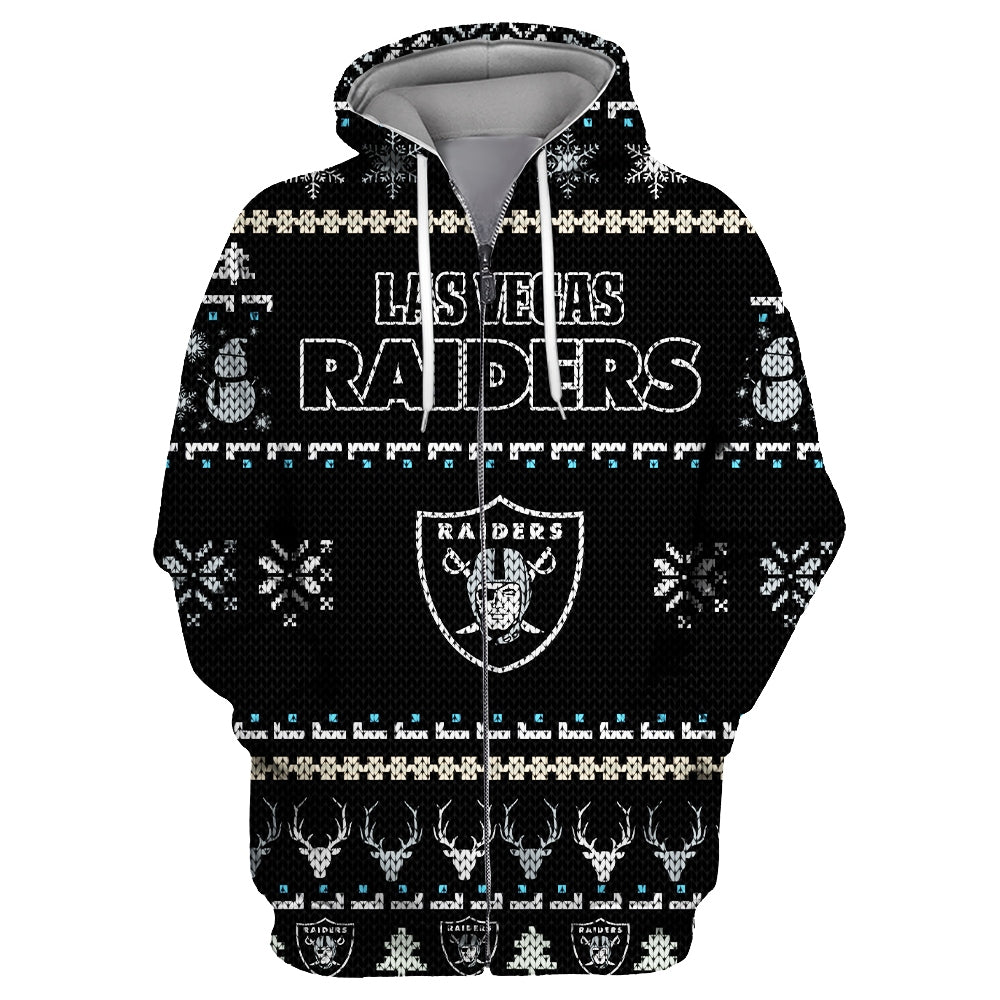 Las Vegas Raiders Christmas Zipper Hoodie