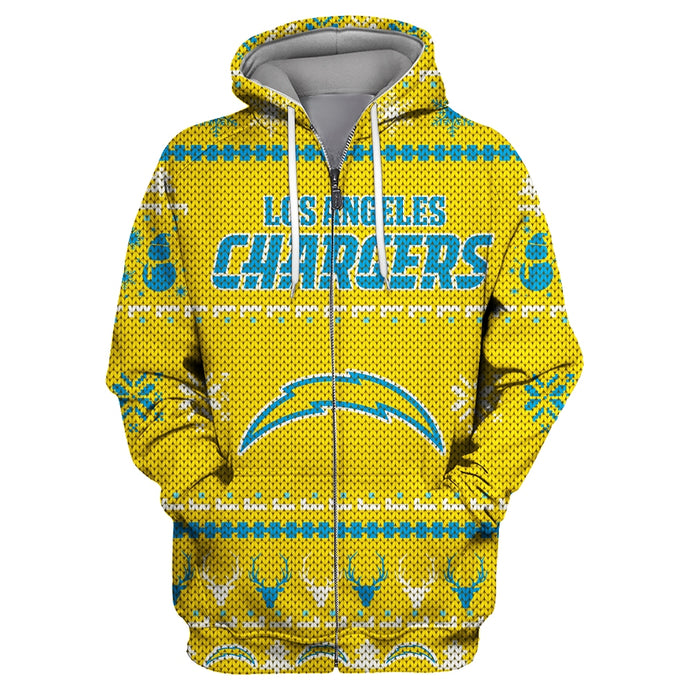 Los Angeles Chargers Christmas Zipper Hoodie