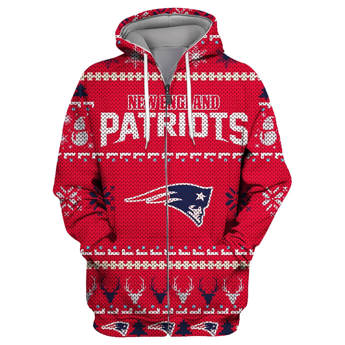 New England Patriots Christmas Zipper Hoodie