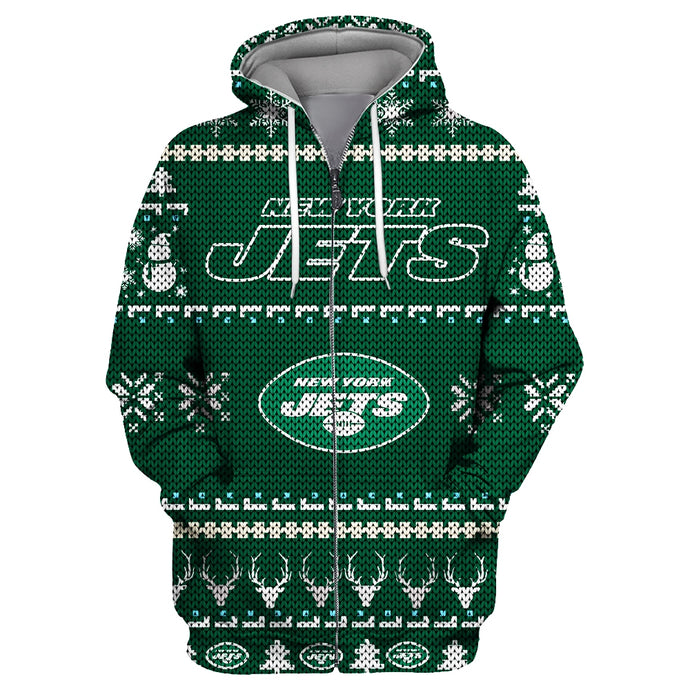 New York Jets Christmas Zipper Hoodie