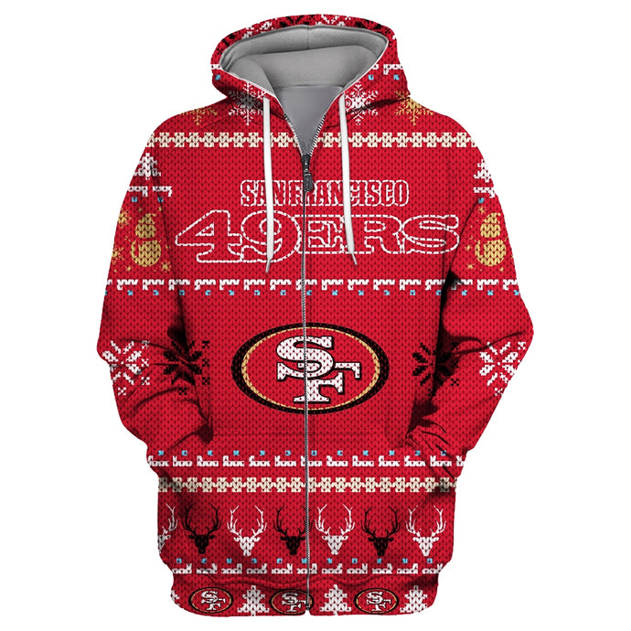 San Francisco 49ers Christmas Zipper Hoodie
