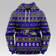 Load image into Gallery viewer, Baltimore Ravens Casual Christmas Hoodie