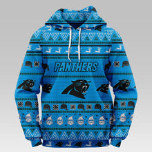 Load image into Gallery viewer, Carolina Panthers Casual Christmas Hoodie