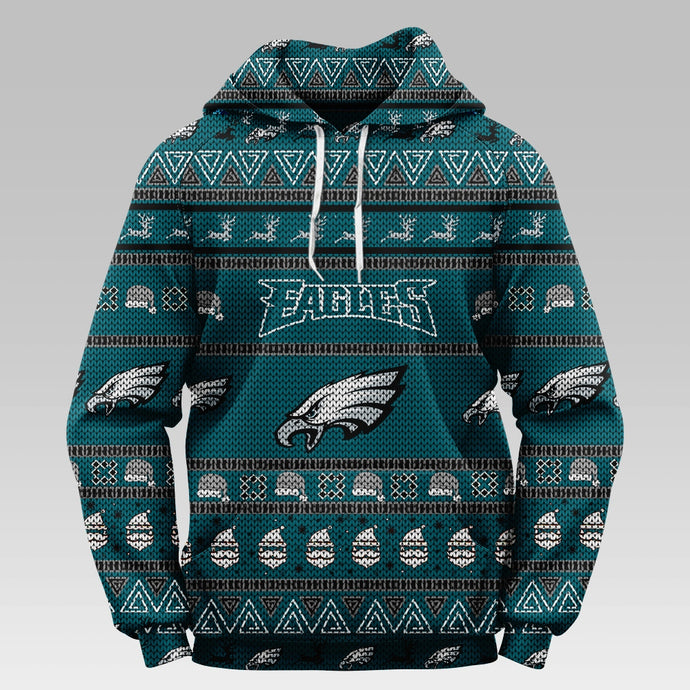 Philadelphia Eagles Casual Christmas Zipper Hoodie