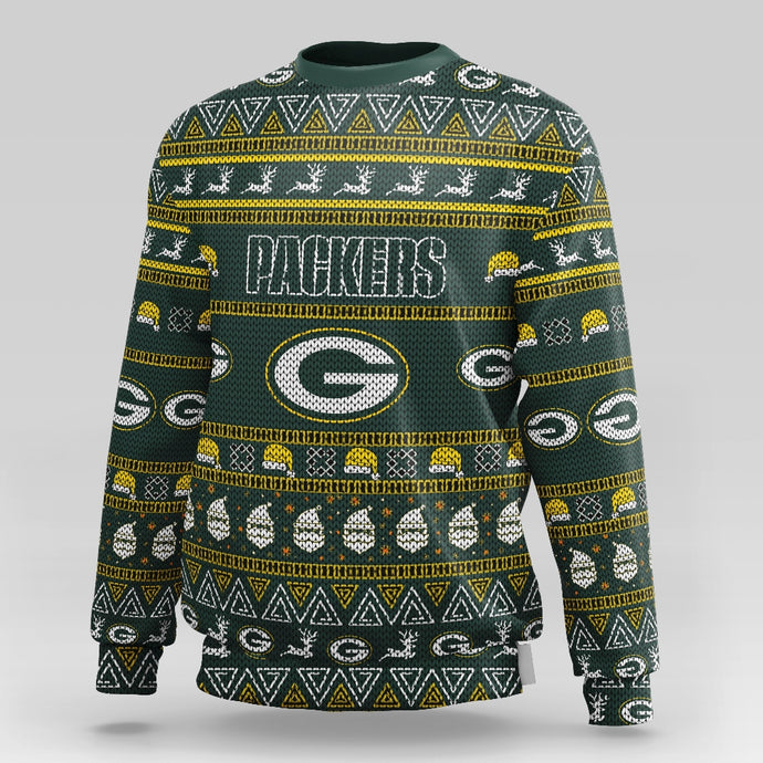 Green Bay Packers Casual Christmas Sweatshirt
