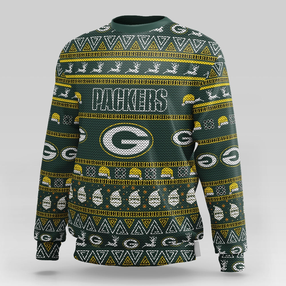 Green Bay Packers Casual Christmas Sweatshirt