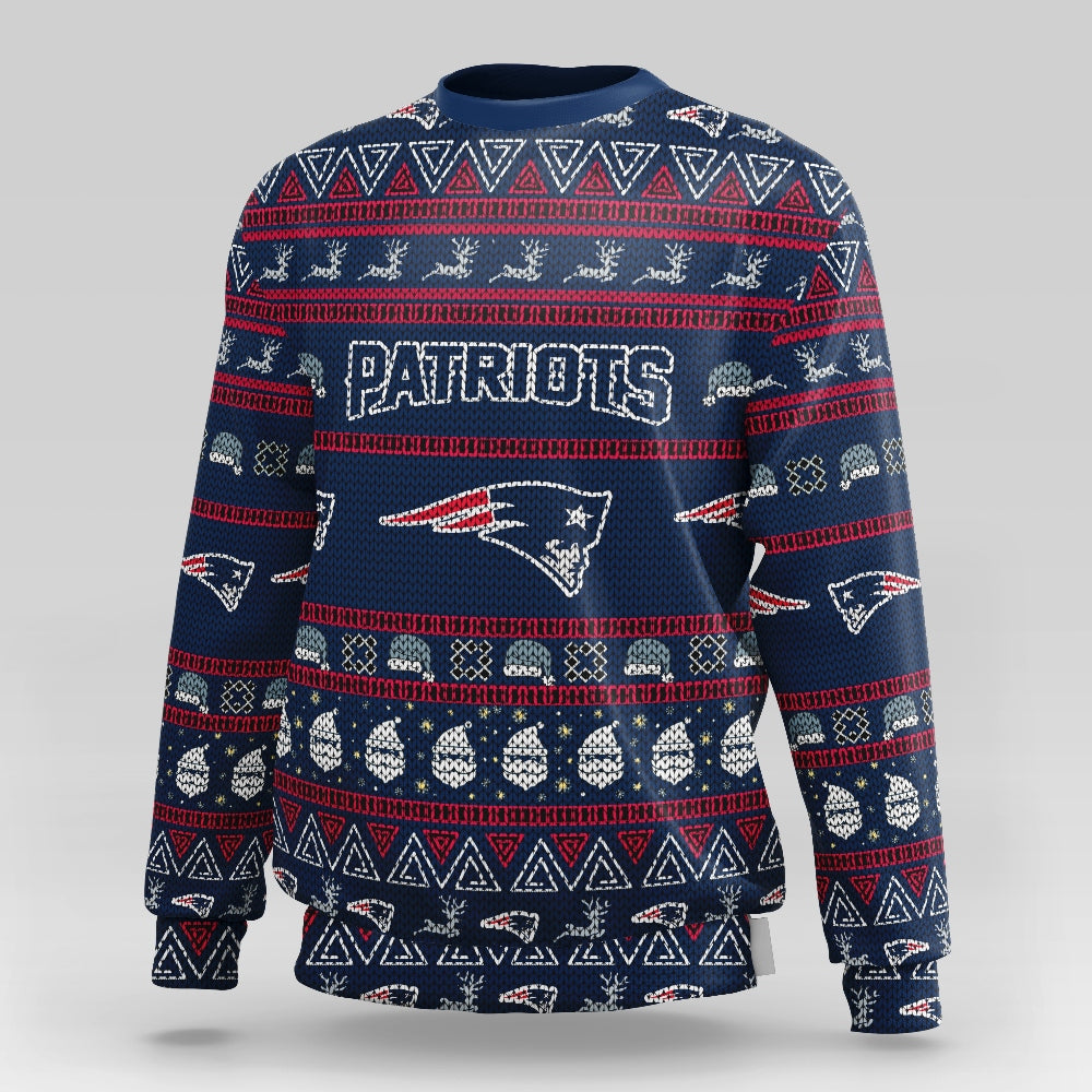 New England Patriots Casual Christmas Sweatshirt