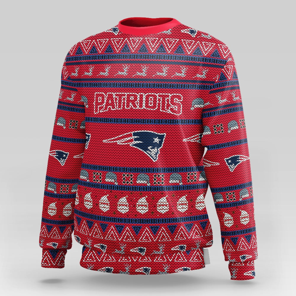 New England Patriots Casual Christmas Sweatshirt