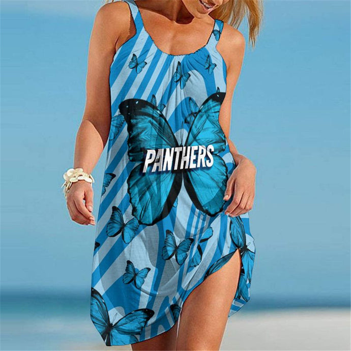 Carolina Panthers Women Butterfly Beach Dress