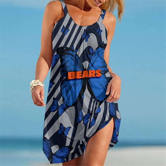 Chicago Bears Women Butterfly Beach Dress