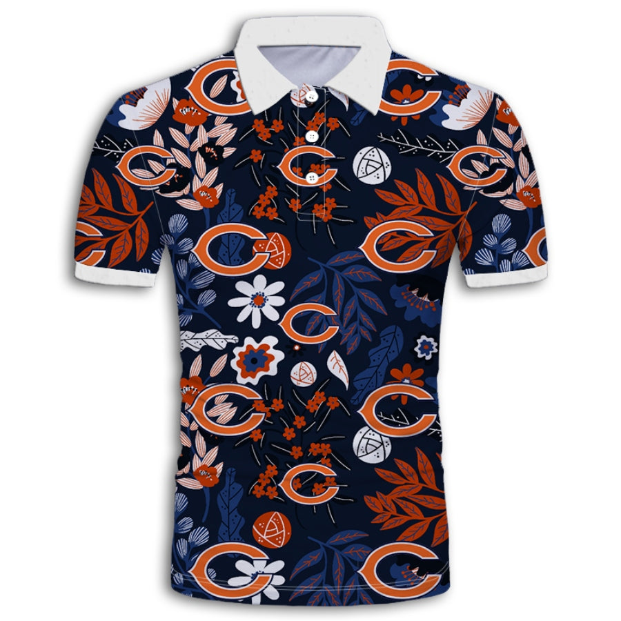 Chicago Bears Aloha Hawaiian Polo Shirt