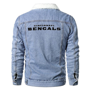 Cincinnati Bengals Fur Denim Jacket