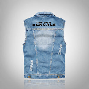 Cincinnati Bengals Denim Vest Jacket