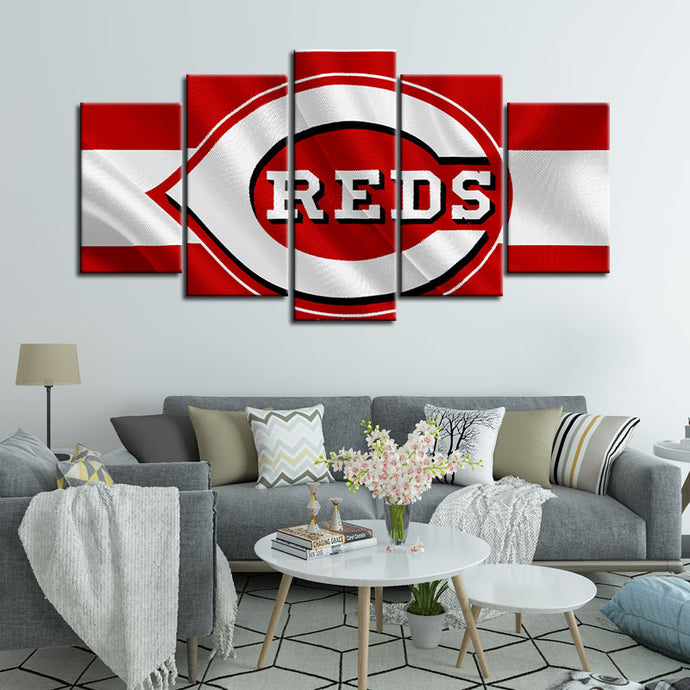 Cincinnati Reds Fabric Look Wall Canvas