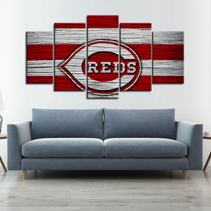 Cincinnati Reds Wooden Look Wall Canvas