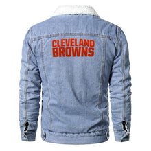 Load image into Gallery viewer, Cleveland Browns Fur Denim Jacket