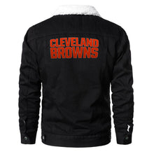 Load image into Gallery viewer, Cleveland Browns Fur Denim Jacket