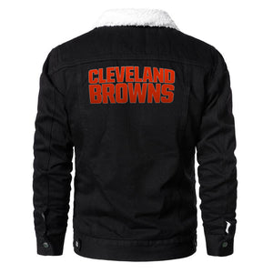 Cleveland Browns Fur Denim Jacket