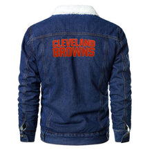 Load image into Gallery viewer, Cleveland Browns Fur Denim Jacket