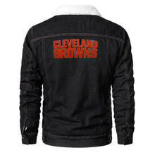 Load image into Gallery viewer, Cleveland Browns Fur Denim Jacket