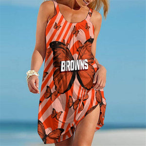 Cleveland Browns Women Butterfly Beach Dress