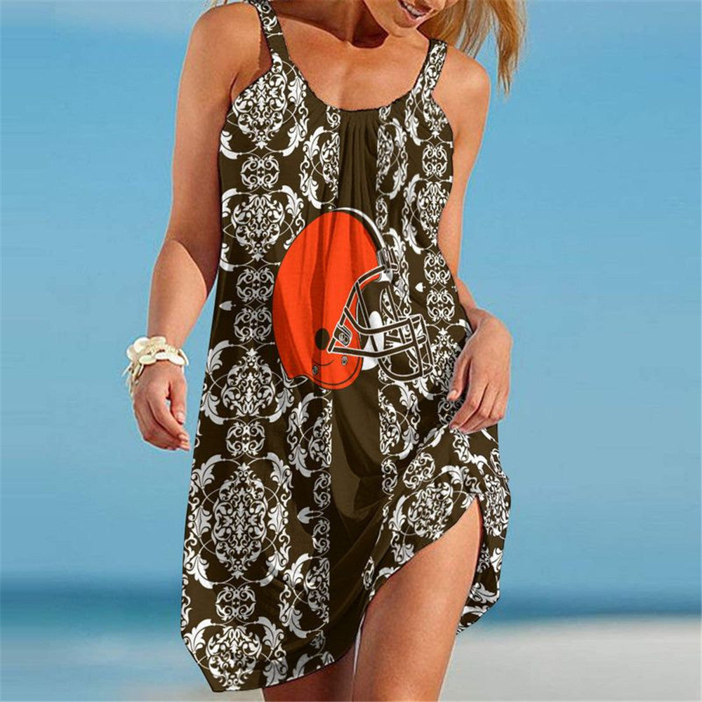 Cleveland Browns Women Casual Beach Dress