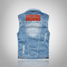 Load image into Gallery viewer, Cleveland Browns Denim Vest Jacket