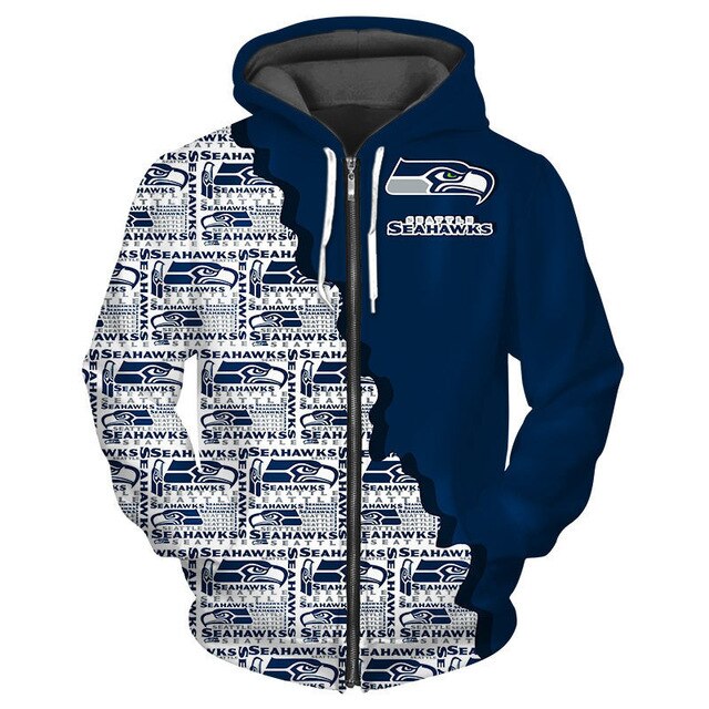 Seattle Seahawks Cool 3D Zipper Hoodie