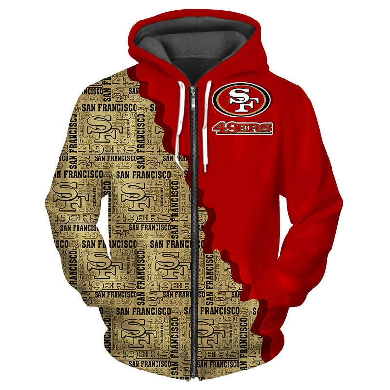 San Francisco 49ers Cool 3D Zipper Hoodie