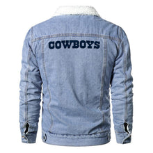 Load image into Gallery viewer, Dallas Cowboys Fur Denim Jacket