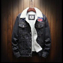 Load image into Gallery viewer, Dallas Cowboys Fur Denim Jacket