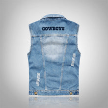 Load image into Gallery viewer, Dallas Cowboys Denim Vest Jacket