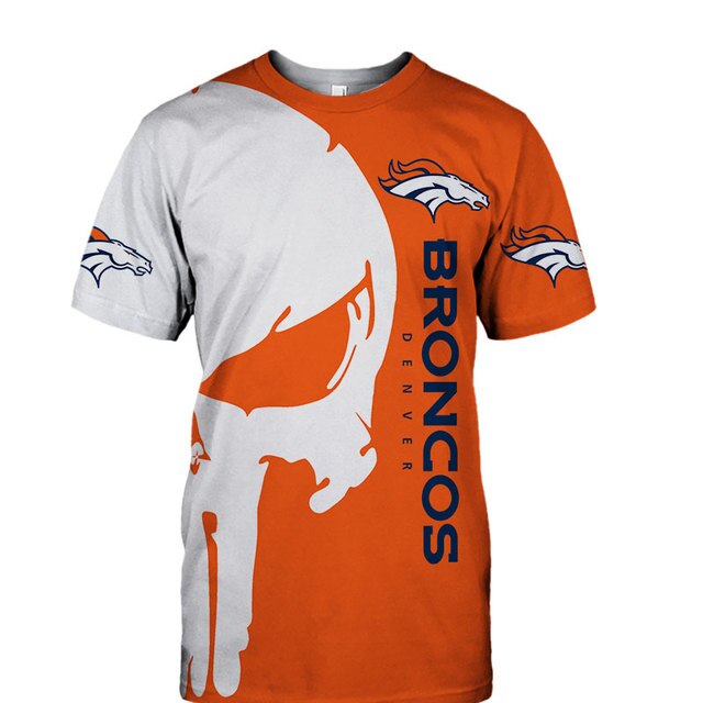 Denver Broncos Skull 3D T-Shirt – SportsDexter