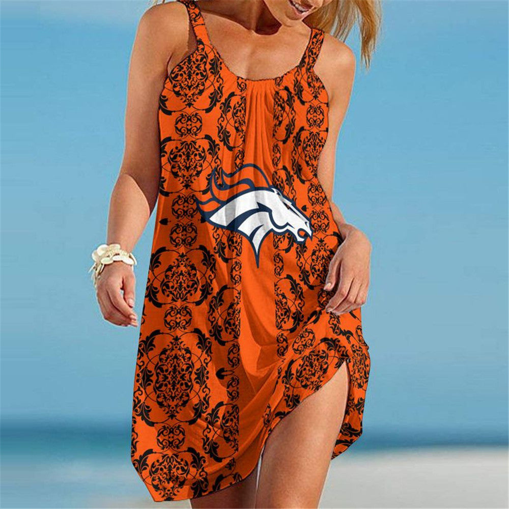 Denver Broncos Women Casual Beach Dress