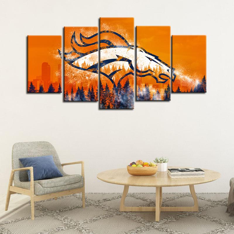 Denver Broncos Winter is Coming 5 Pieces Wall Painting Canvas