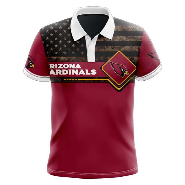 Arizona Cardinals American Flag Polo Shirt