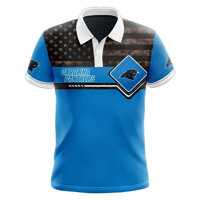 Carolina Panthers American Flag Polo Shirt